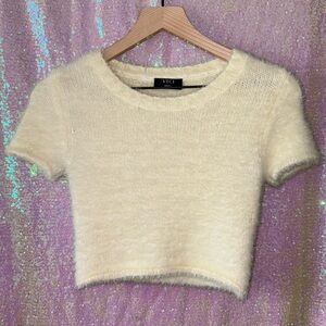 Cream Vici Crop Sweater